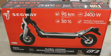 SALE OUT. Ninebot by Segway Superscooter GT3 E | Segway Superscooter GT3 E | Electric Scooter | Max 2400 W | Up to 25 km/h | 11 " | 24 month(s) | Black and Grey | DAMAGED PACKAGING, USED, DIRTY, SCRATCHED