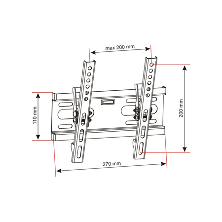 UCHWYT DO TV LCD/LED 14-42" 35KG AR-46 ART reg. w pionie