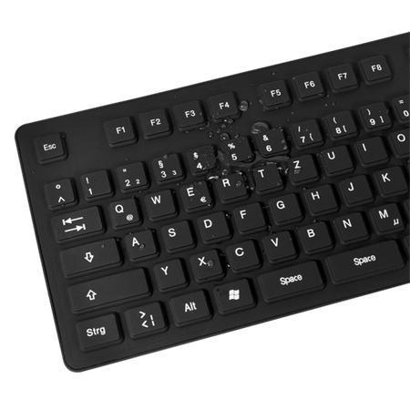 Logilink Flexible waterproof Keyboard USB + PS/2 ID0019A Flexible keyboard Wired DE Black