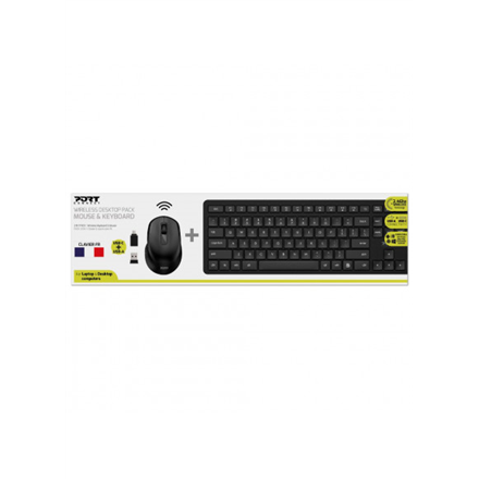 PORT DESIGNS WIRELESS DESKTOP PACK: MOUSE & KEYBOARD 900904-UK	 Standard, Wireless, Mouse included, Batteries included, EN, 423 g, Black