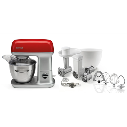 Gorenje Kitchen machine MMC1000RLR	 Number of speeds 7, 1000 W, Bowl capacity 4.5 L, Aluminium, Meat mincer, Stainless Steel/Red