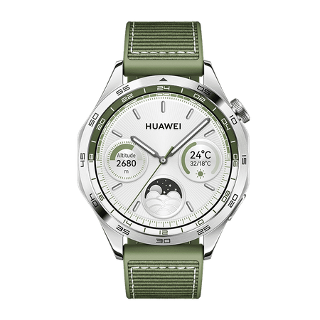 Huawei GT 4 Smart watch 4 GPS (satellite) 46 mm AMOLED 46mm Waterproof Green Woven