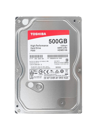 Dysk HDD Toshiba P300 500GB 64MB