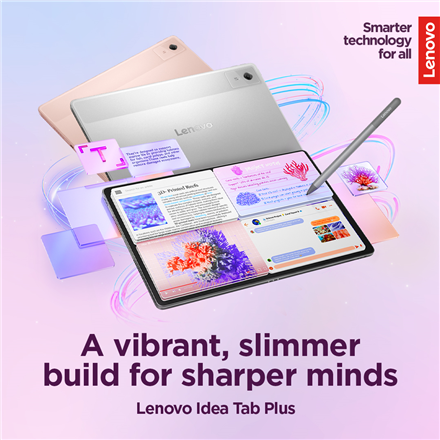 Lenovo Idea Tab Plus Wi-Fi (without power adapter) | ZAG70004SE | 12.1 " | Luna Grey | IPS | 2560 x 1600 pixels | MediaTek | Dimensity 6400 | 12 GB | Soldered LPDDR4x | 256 GB | Wi-Fi | Front camera | 8 MP | Rear camera | 13 MP | Bluetooth | 5.2 | Android