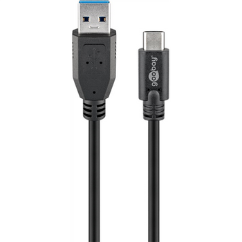 Goobay Sync & Charge Super Speed USB-C to USB A 3.0 charging cable  67999  Round cable,  USB-C male,  USB 3.0 male (type A), Black, 0.5 m