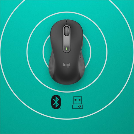 Logitech Signature M650 L Left Wireless Mouse, RF Wireless + Bluetooth, 2000 DPI, Graphite | Logitech
