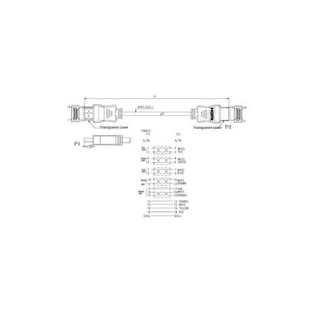 KABEL HDMI męski/HDMI 2.0 męski 5M with ETHERNET ART oem