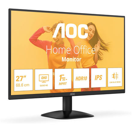 AOC | Q27B35E | 27 " | IPS | QHD | 16:9 | 75 Hz | 1 ms | 2560 x 1440 pixels | 300 cd/m² | HDMI ports quantity 1 | Black