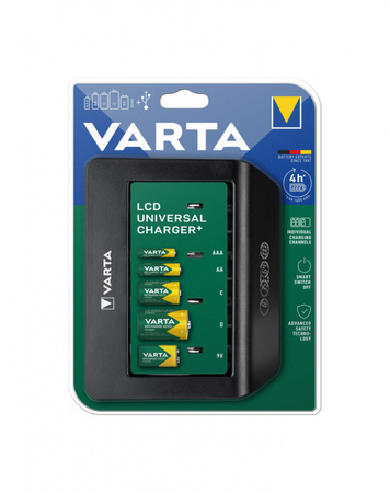 ŁADOWARKA VARTA LCD UNIVERSAL CHARGER+ 9V,R14,R20 (bez akumulatorów)