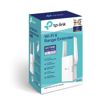 TP-LINK Extender RE505X 802.11ax 2.4GHz/5GHz 300+1200 Mbit/s 10/100/1000 Mbit/s Ethernet LAN (RJ-45) ports 1 MU-MiMO No no PoE Antenna type 2xExternal