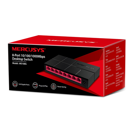Mercusys Switch MS108G Unmanaged Desktop Power supply type External