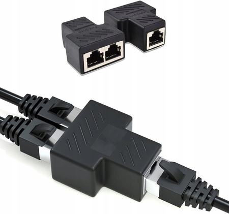 SPLITTER LAN 1x2 ADAPTER ROZGAŁĘŹNIK RJ45 100 Mbps
