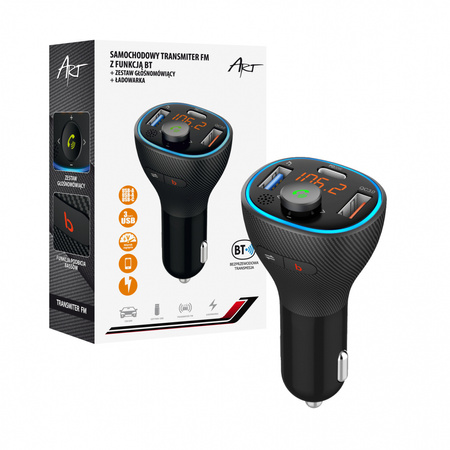 TRANSMITER samoch FM MP3 z funkcją BT,USB LCD FM-73 ART QC3.0