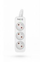 Przedłużacz KERG bez wyłącznika-3 gniazda-biało-szary-3m-10A-H05VV-F-3x1,0mm2