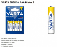BATERIE ALKALICZNE VARTA R3 (AAA) ENERGY  6szt
