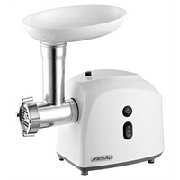 Mesko MS 4805 Meat mincer, Power 600W, Bowl, Middle size sieve, Mince sieve, Poppy sieve, Plunger, Sausage filler Mesko Mesko MS 4805 White Middle size sieve, mince sieve, poppy sieve, plunger, sausage filler, kibbe attachment