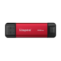 Kingston Dual Portable Solid-State Drive, USB Type-A and Type-C | 512 GB | Solid-state drive interface USB 3.2 Gen 2 | Read speed 1050 MB/s | Write speed 950 MB/s