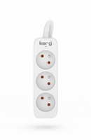 Przedłużacz KERG bez wyłącznika-3 gniazda-biało-szary-1,5m-16A-H05VV-F-3x1,5mm2