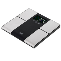 Adler Bathroom scale with analyzer AD 8165 Maximum weight (capacity) 225 kg, Accuracy 100 g, Body Mass Index (BMI) measuring, Stainless steel/Black