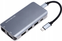 Adapter HUB USB-C HDMI VGA LAN MacBook Stacja 10w1