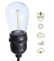 Żarówka LED E27 1W 2700K akcentowa plastik do girland ART 10pack