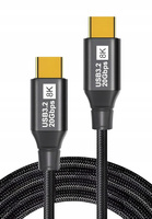 KABEL USB 3.2 Thunderbolt 3 100W 20Gbps 8K60Hz 4K120Hz PRZEWÓD USB C 1,5M