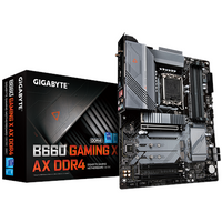 Gigabyte B660 GAMING X AX DDR4 1.0 M/B Processor family Intel, Processor socket LGA1700, DDR4 DIMM, Memory slots 4, Supported hard disk drive interfaces SATA, M.2, Number of SATA connectors 4, Chipset Intel B660 Express, ATX