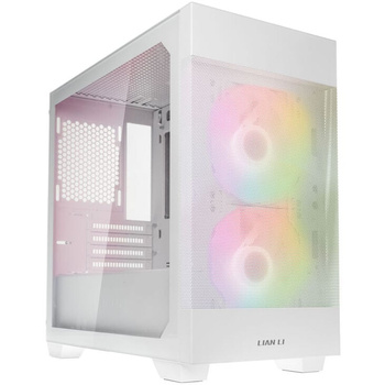 Lian Li LANCOOL 205M Mesh Micro-ATX Case, Tempered Glass - white