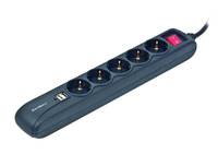 EnerGenie SPG5-U2-5 Power strip with USB charger, 5 sockets, USB 2A, 1.5 m
