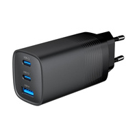Cablexpert TA-UC-PDQC65-01-BK 3-port 65 W GaN USB PowerDelivery fast charger, black | Cablexpert