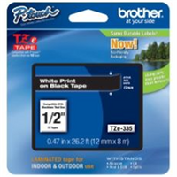Brother TZe-335 Laminated Tape White on Black TZe 8 m 1.2 cm