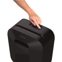 Fellowes Powershred LX25M Black 11.5 L Credit cards shredding Mini-Cut Shredder Paper handling standard/output 6 sheets per pass Warranty 24 month(s)
