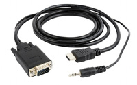 Cablexpert HDMI to VGA and  Audio Adapter Cable, Single Port, 1.8m, Black | Cablexpert