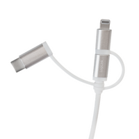 Logilink USB 2.0 cable, USB-A/M to Micro-USB+USB+Lightning CU0126 1 m, USB 2.0 micro B/Plug + Lightning/Plug + USB-C/Plug, USB 2.0 A/Plug