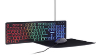 Zestaw 3 w 1 klawiatura multimedialna z podświetleniem RGB z myszką i podkładką Gembird KBS-UML-01