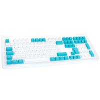 Ducky Keycap Set, PBT, ISO (DE) - weiß/blau