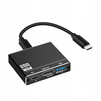 Adapter USB C - HDMI 2.0 +USB 3.0+PD USB C PREMIUM